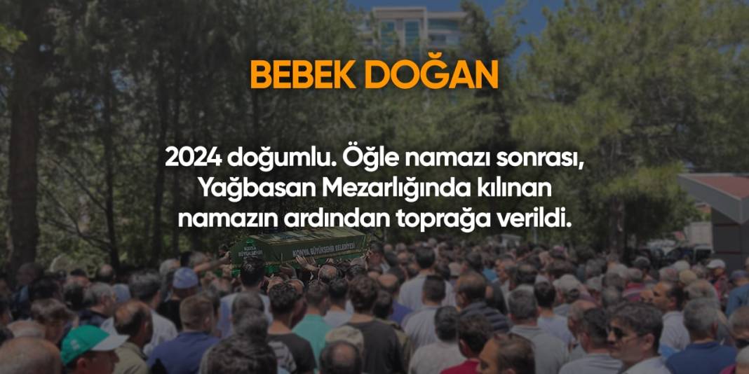 Konya'da bugün vefat edenler | 11 Eylül 2024 10